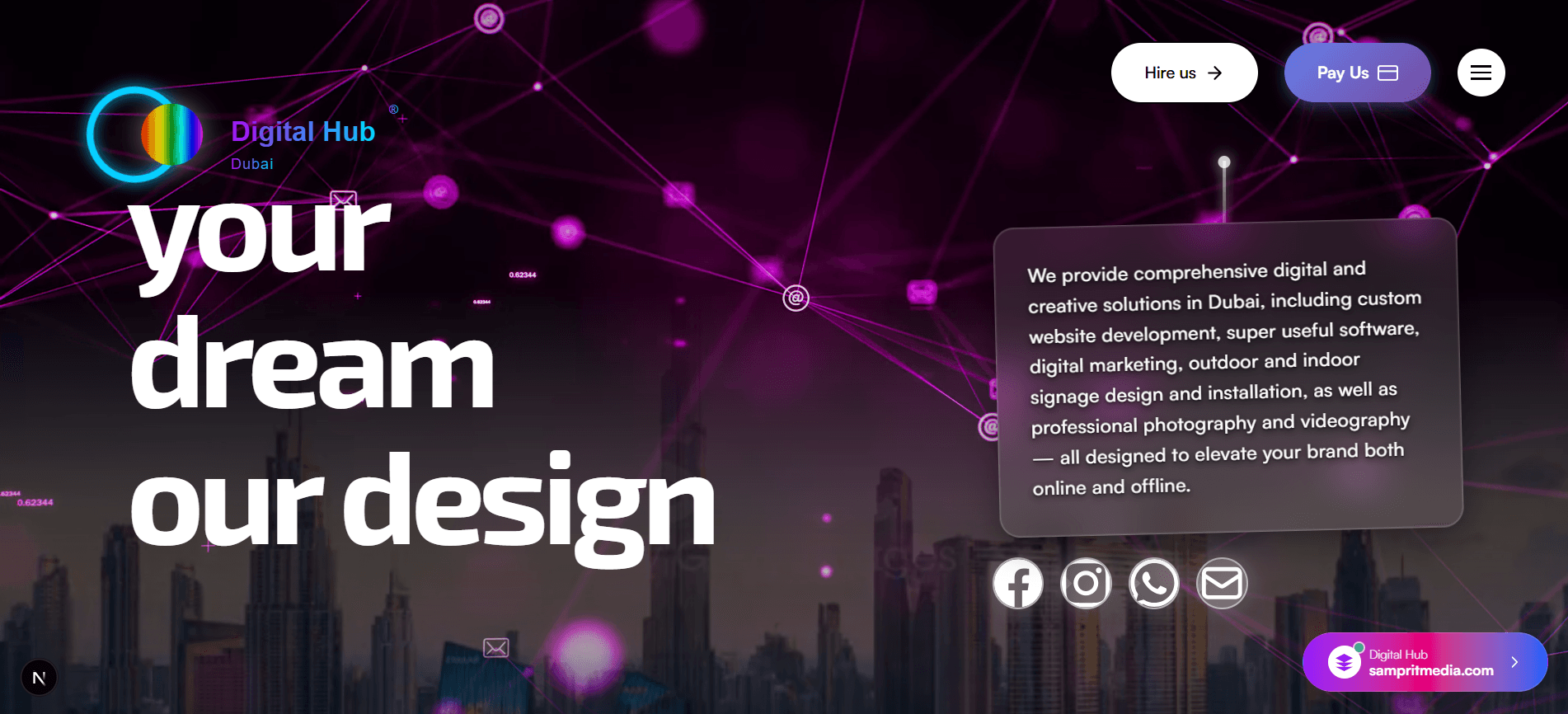 Samprit Media interface and project preview